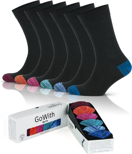 GoWith-6 paar-katoen sokken-casual sokken-comfortabele sokken-sokken heren-dames sokken-maat 39-42