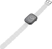 Bandje geschikt voor Apple Watch 38/40MM - Maat L - Sportband - Horlogebandje - Polsband - Kunstleer - Wit