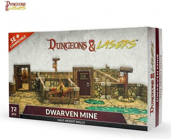 Thumbnail van een extra afbeelding van het spel Dungeons and Lasers - Dwarven Mine - RPG Terrein - Roleplaying Games - Geschikt voor DND 5E