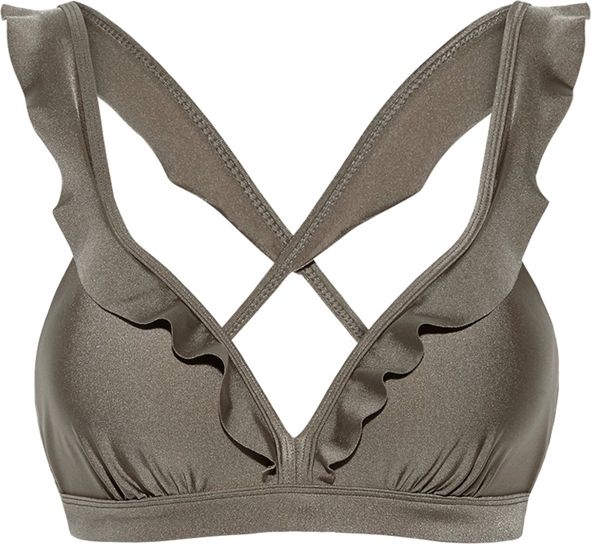Beachlife bikinitopje Plunge planet taupe