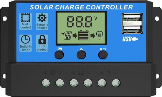 Contrôleur de Charge pour panneaux solaires, 12V/24V, LCD automatique, USB,  80a/60a, régulateur solaire PWM