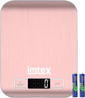 Imtex Digitale Precisie Keukenweegschaal - Tot 5000 gram (5kg) - RVS Rosé