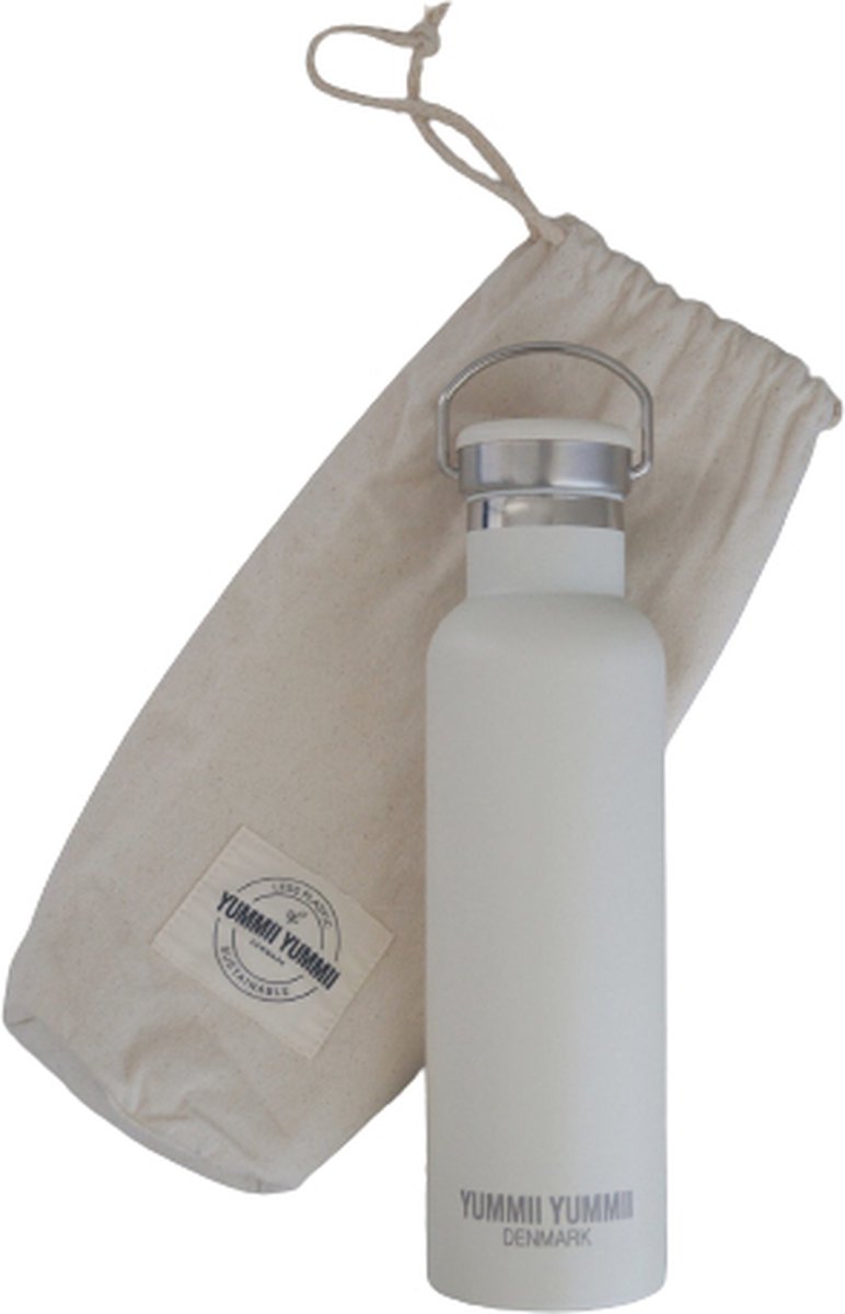 Yummii Yummii Pearl White Thermosfles - 600ml - RVS - Wit