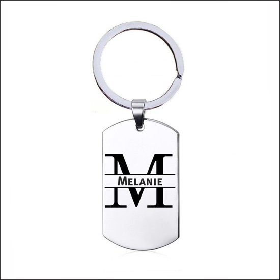 Porte-clés en acier inoxydable avec nom - Melanie