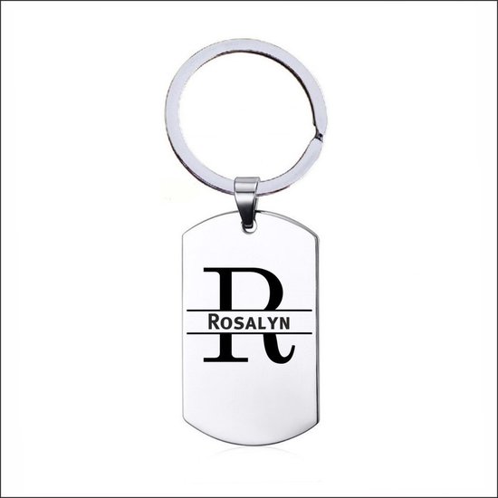 Porte-clés en acier inoxydable avec nom - Rosalyn