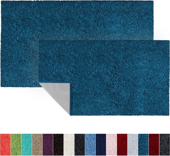 Badmat FLOORDIREKT Sky - Tapis De Bain Rond - Dense Et Moelleux Facteur De Bien Etre Pour Votre Maison Antiderapant Et Lavable Teste Sans Tissus Nocives Diametre 120 Cm Zwart