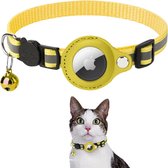AdroitGoods Airtag Katten/honden halsband Geel - Houder- Met belletje - Reflecterend
