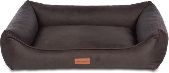 Dog's Lifestyle Orthopedische hondenmand Lederlook Deluxe Bruin M 90cm - Ook in L & XL - Taupe & Antraciet