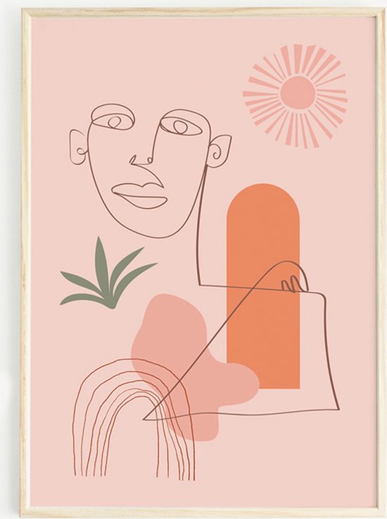 May and Fay - Poster – Sunshine Man - line-art - A3 formaat - 42 x 29,7 cm - FSC gecertificeerd papier - milieuvriendelijk - 160 gram