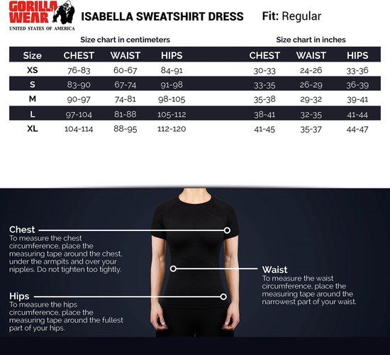 Gorilla Wear - Isabella Sweatshirt Jurk - Zwart - S - Gorilla Wear