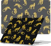 Lunso Geschikt voor MacBook Air 13 inch M2/M3 (2022-2024) cover hoes - case - Leopard Black