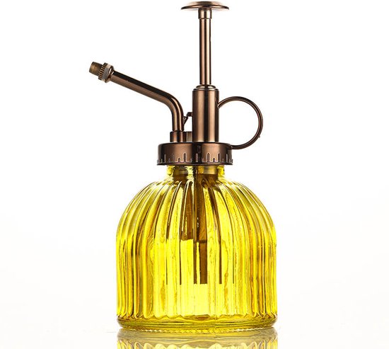 MHT Plantenspuit Glas - Geel - Vintage - 230 ml - Spray - 6 Kleuren - Water Verstuiver