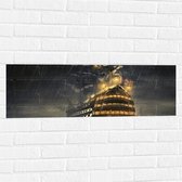 WallClassics - Muursticker - Groot Schip op Zee in Storm - 90x30 cm Foto op Muursticker