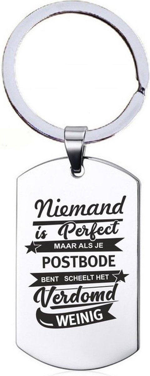 Sleutelhanger RVS - Niemand Is Perfect - Postbode