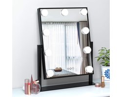 Bright Beauty Vanity make up spiegel met verlichting - zwart - dimbaar met drie lichtstanden