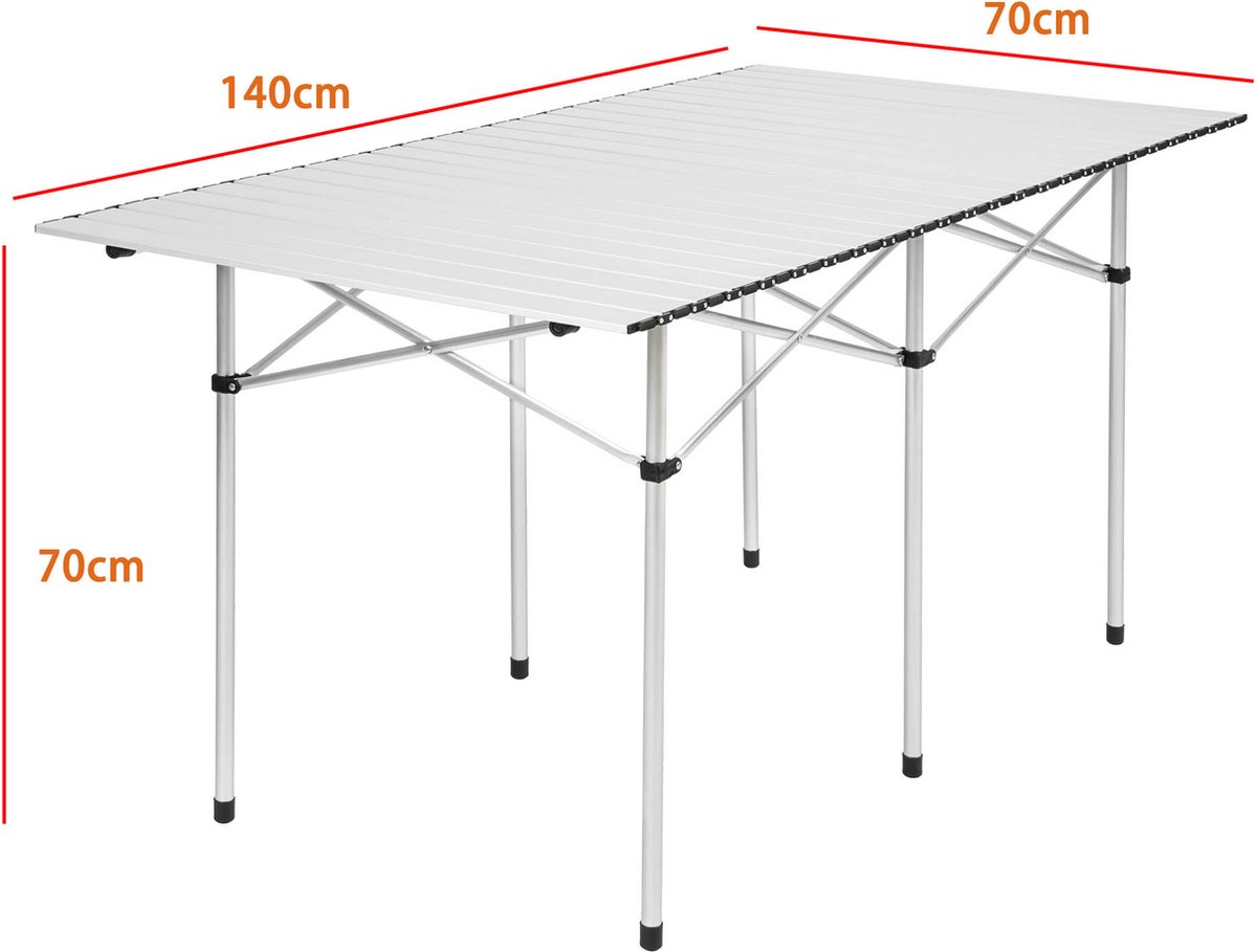 Duerté Luxe Klaptafel Inclusief Grijze Tafelrok - Ideaal Als Campingtafel Opvouwbare Tuintafel Inklapbare Tafel Belastbaar Tot 250 Kg 8721008698090