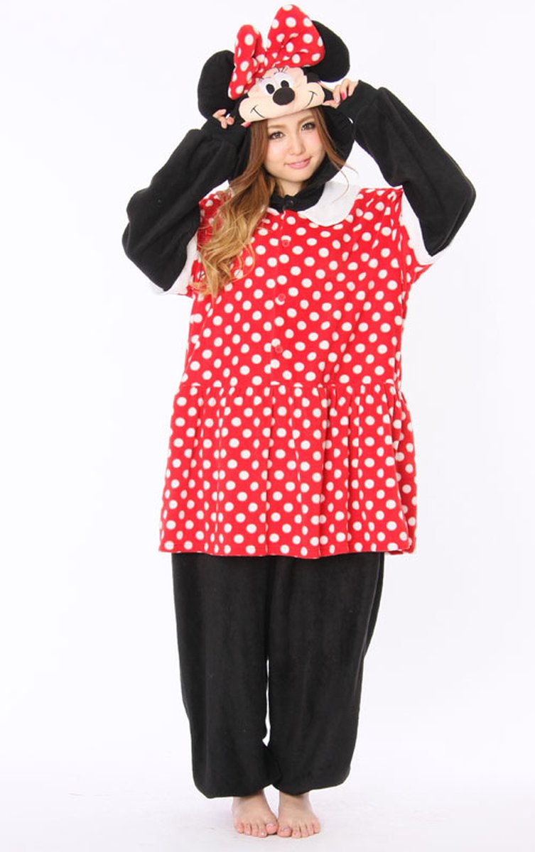 Minnie Mouse Onesie Pak Kostuum Outfit Huispak Jumpsuit Verkleedpak - (Disney) Premium Verkleedkleding - Halloween & Carnaval - SAZAC - Kinderen & Volwassenen - Onesize (155-182 cm)
