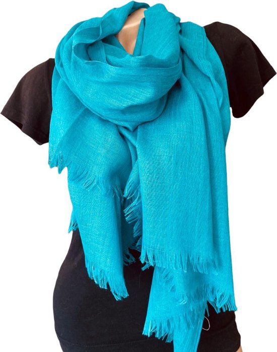 Echarpe Femme Longue et Fine - Uni - Blauw/ Vert - 195 x 100 cm (28#)