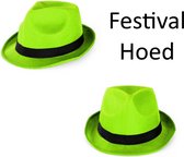 Chapeau de Festival vert fluo avec bande noire - Headpiece hat festival theme party party party