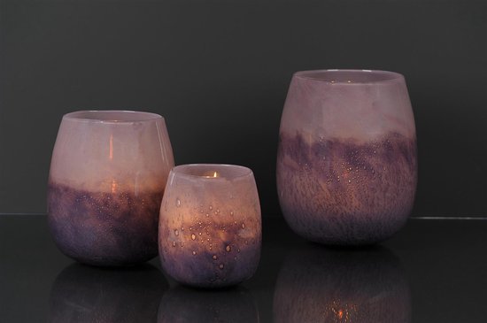 Maison Péderrey Vaas Mond geblazen Glas Zwart D 20 cm H 28 cm