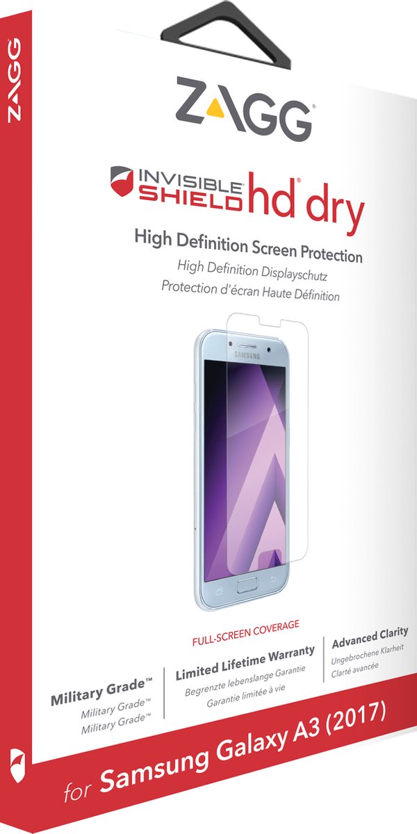 ZAGG Invisible Shield HD Dry screenprotector voor Samsung Galaxy A3 (2017-editie, SM-A320)