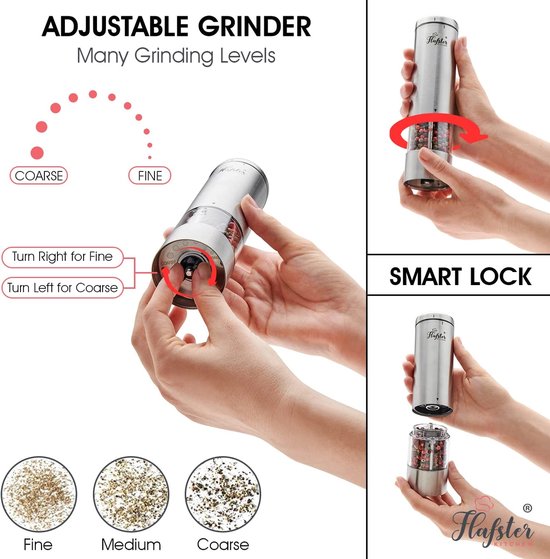 Moulin à poivre - Set de moulin à poivre et à sel de Luxe - Premium supérieure - Matériau robuste - Qualité de Luxe - Rechargeable - Moulin à poivre - Moulin à sel - Barbecue - BBQ - Accessoires de BBQ