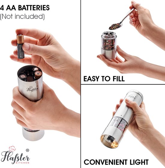 Moulin à poivre - Set de moulin à poivre et à sel de Luxe - Premium supérieure - Matériau robuste - Qualité de Luxe - Rechargeable - Moulin à poivre - Moulin à sel - Barbecue - BBQ - Accessoires de BBQ