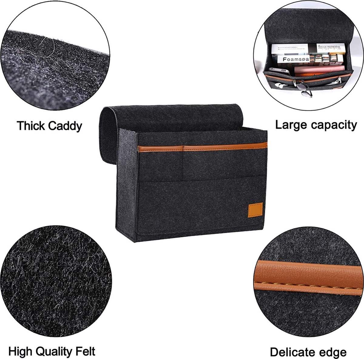 IGNPION Canvas nachtkastje opknoping opslag bed zakken manden-verstelbare opknoping tape slaapzaal bed organizer Caddy multifunctionele opknoping opbergtas voor thuiskantoor, school slaapzaal