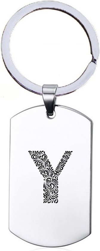 Sleutelhanger RVS - Letter Met Barok - Y