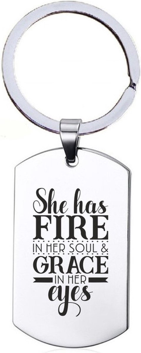 Sleutelhanger RVS - She Has Fire