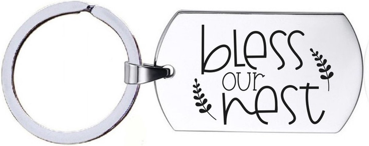 Sleutelhanger RVS - Bless Our Nest