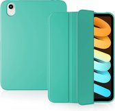 HB Hoes Geschikt voor Apple iPad Mini 6 2021 (8.3 inch) Turquoise - Tri Fold Tablet Case - Smart Cover