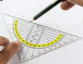 Kangaro geodriehoek - kunststof - 16cm - schaalverdeling 14cm - transparant - K-750000