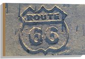 WallClassics - Hout - Route 66 Steen - 60x40 cm - 12 mm dik - Foto op Hout (Met Ophangsysteem)