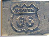 WallClassics - Hout - Route 66 Steen - 80x60 cm - 12 mm dik - Foto op Hout (Met Ophangsysteem)