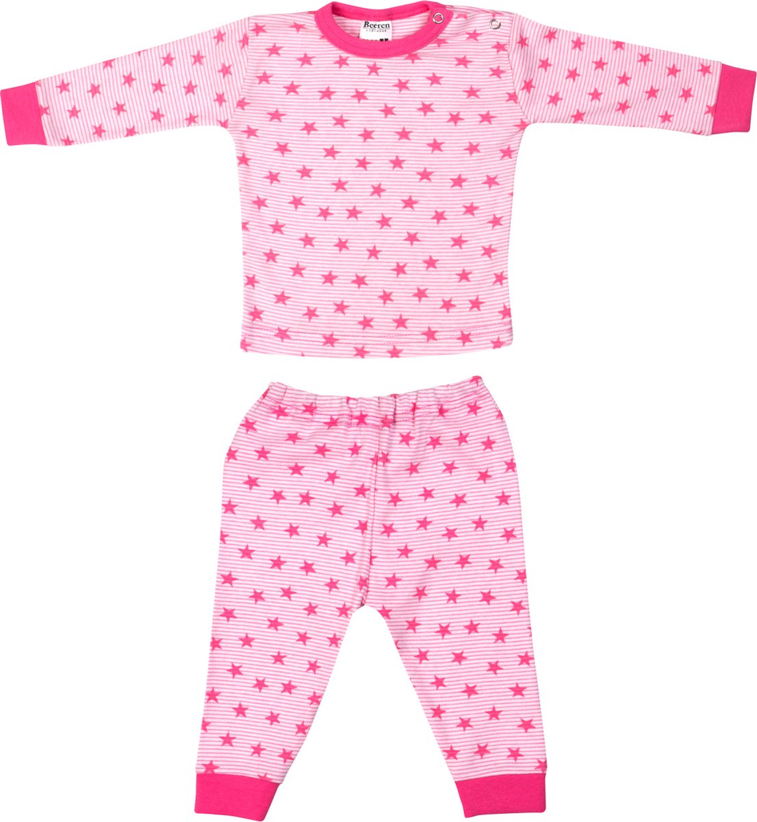 Beeren Bodywear Streep/Ster Roze Maat 74/80 Baby Pyjama 24418
