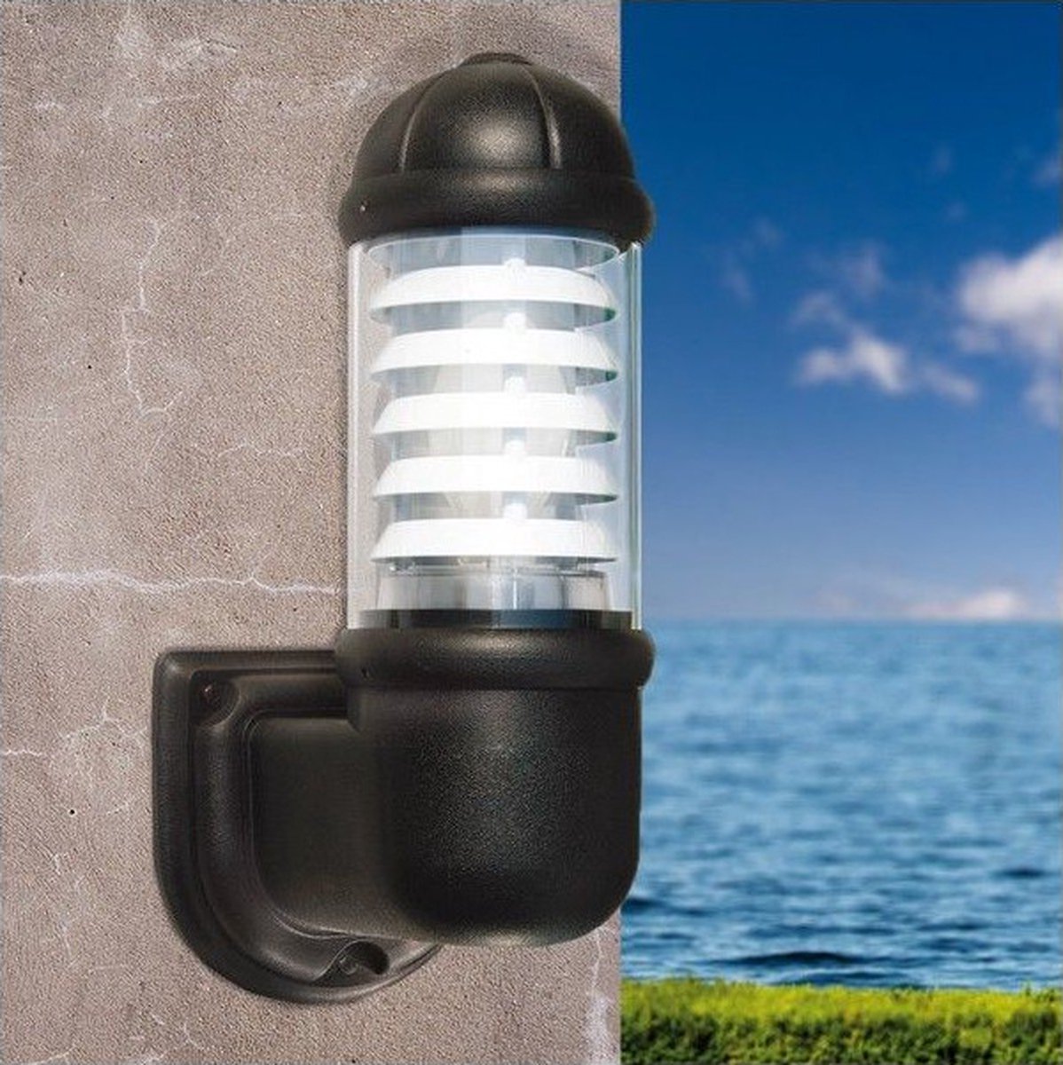 Fumagalli Sauro Mirella - Tuinverlichting - Wandlamp - Zwart - Helder Glas - LED Lamp