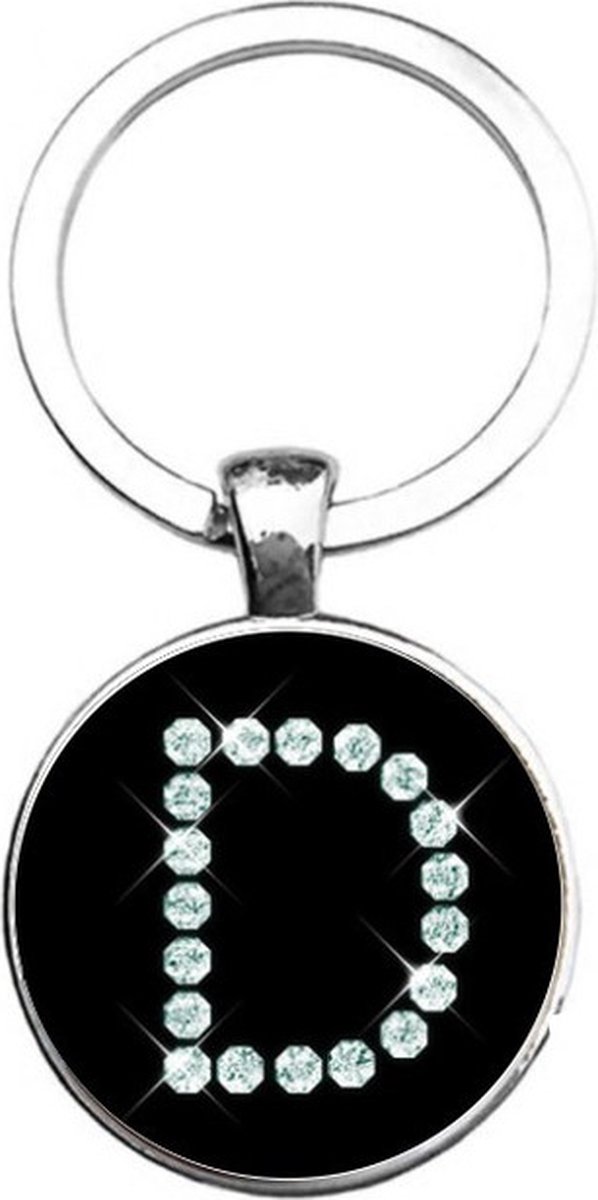 Sleutelhanger Glas - Diamant D