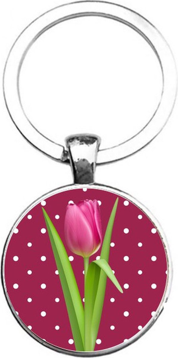 Sleutelhanger Glas - Tulp