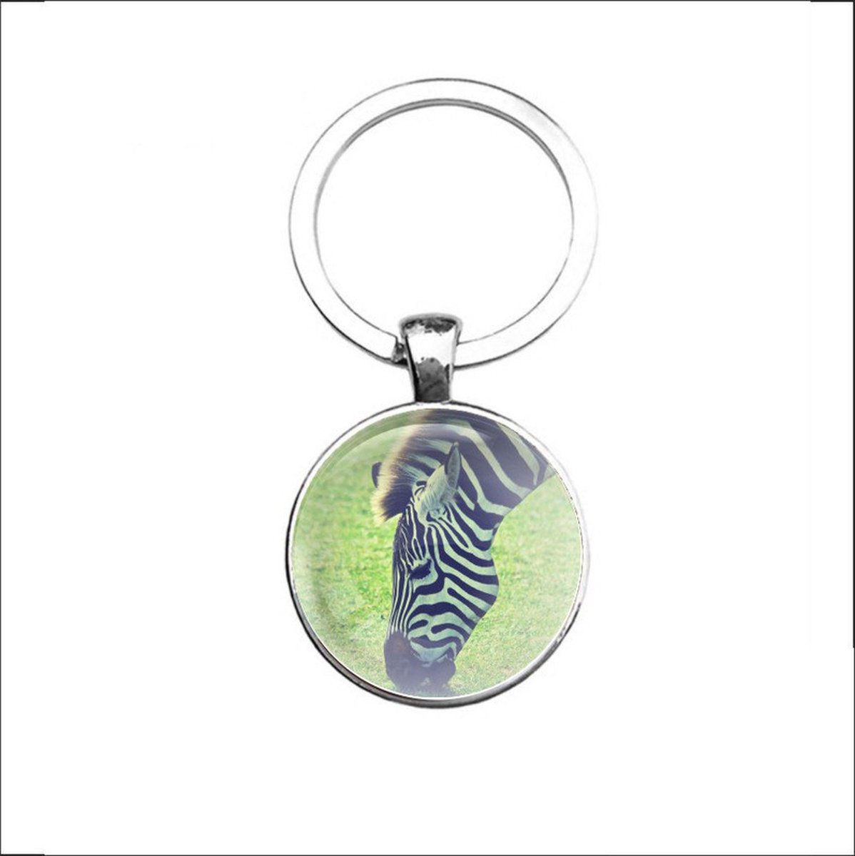 Sleutelhanger Glas - Zebra