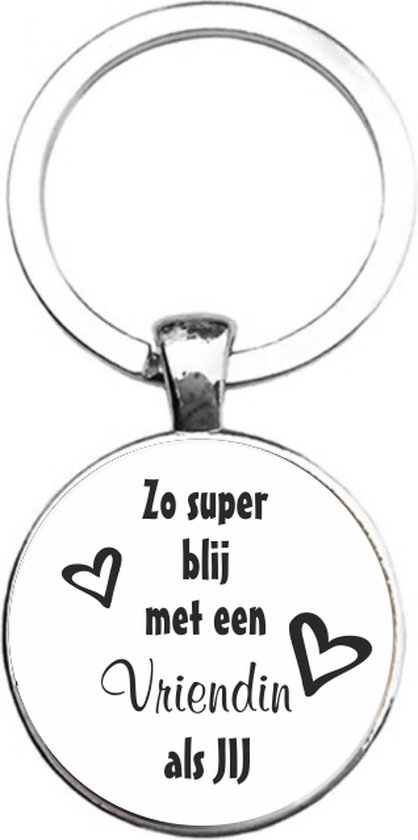 Sleutelhanger Glas - Zo Super Blij Met Een Vriendin Als Jij