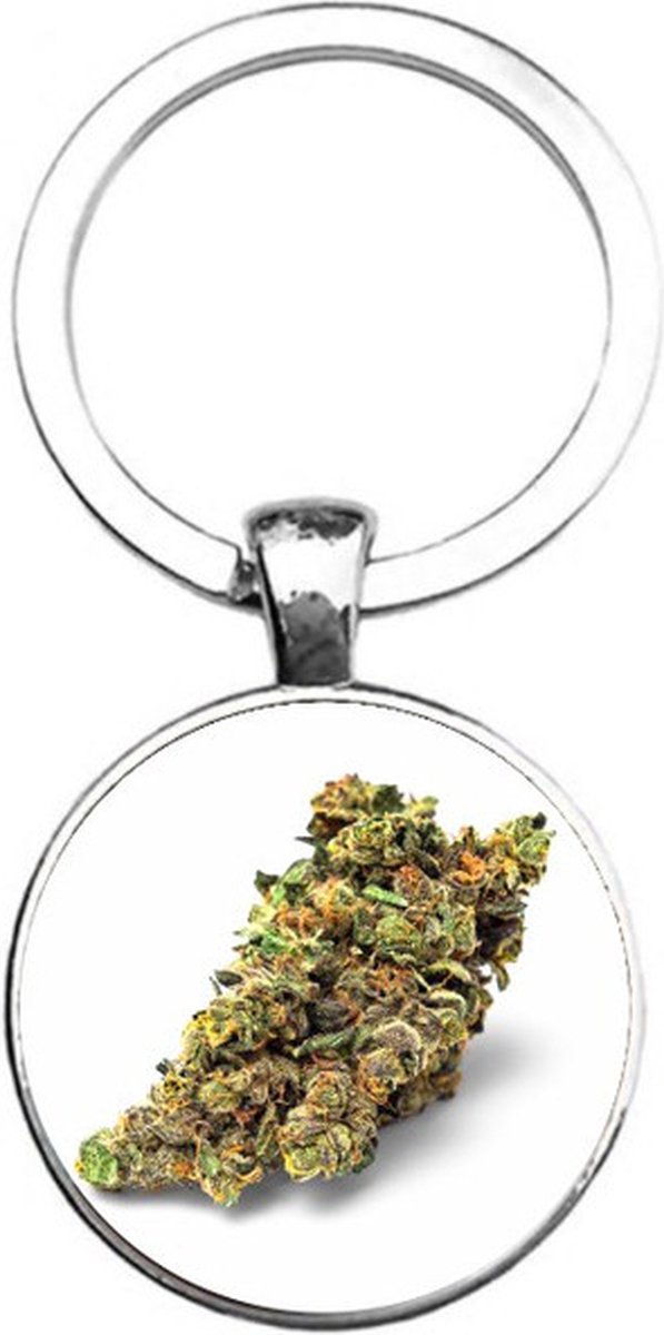Sleutelhanger Glas - Weed