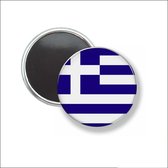 Button Met Magneet 58 MM - Vlag Griekenland - NIET VOOR KLEDING