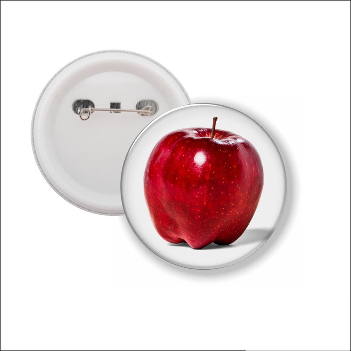 Button Met Speld - Appel