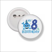 Button Met Speld 58 MM - My 8th Birthday