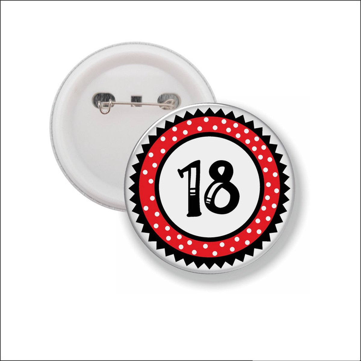 Button Met Speld 58 MM - 18