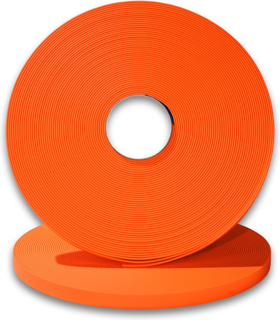 Laisse pour chien Miqdi BioThane - orange fluo - 13 mm de large - 2 mètres de long - avec poignée