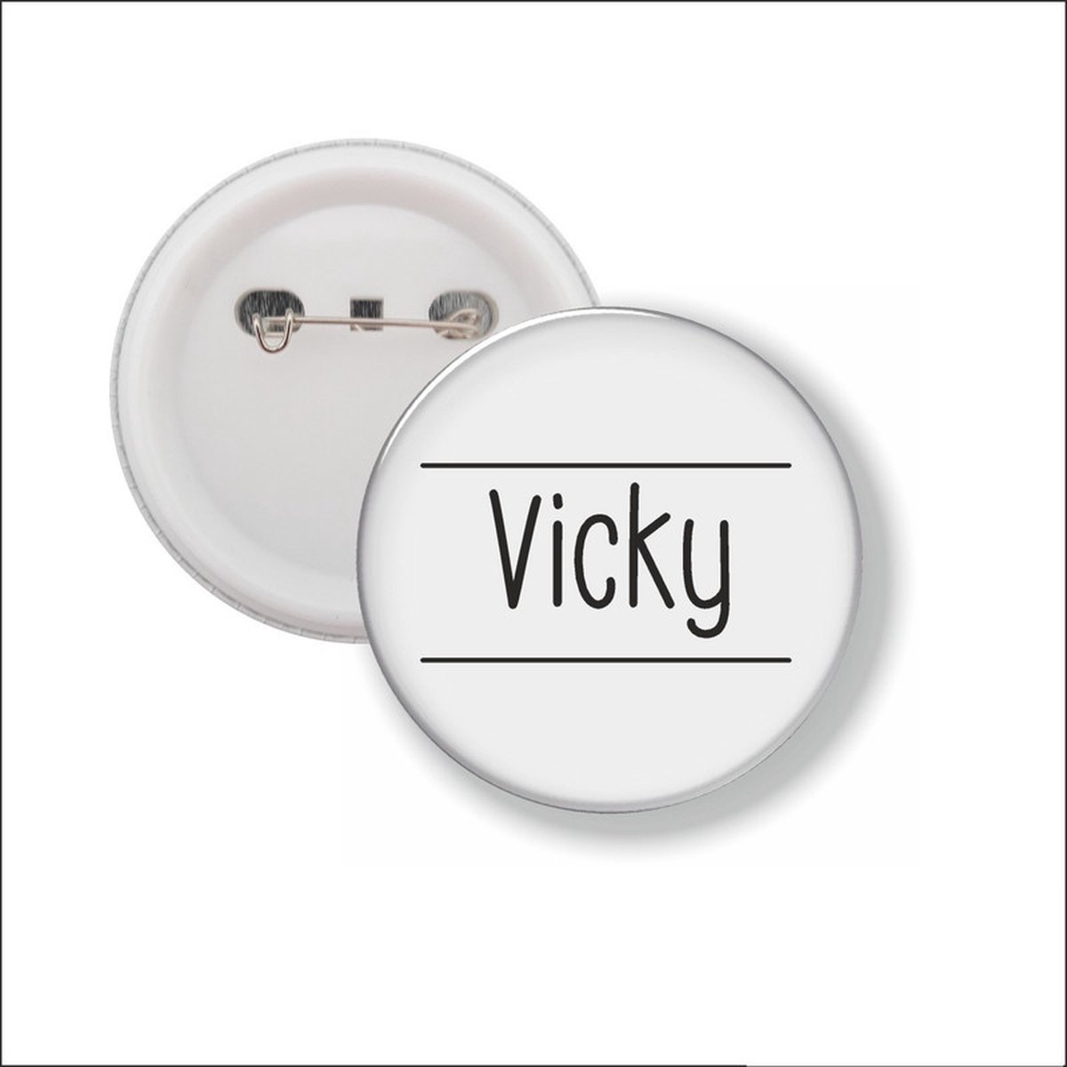 Button Met Speld 58 MM - Vicky