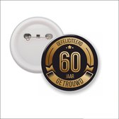 Button Met Speld 58 MM - Gefeliciteerd 60 Jaar Getrouwd