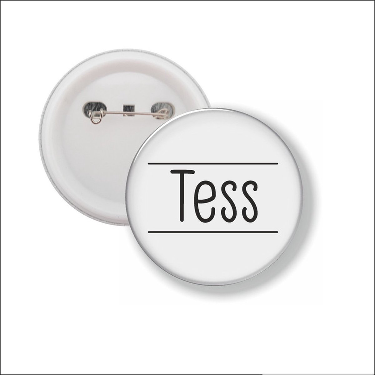 Button Met Speld 58 MM - Tess